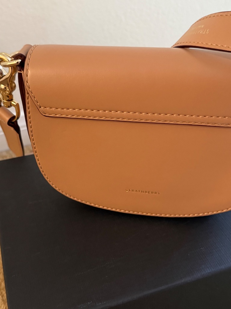 Strathberry Mini Bay Caramel Crossbody Leather Bag - Excellent Condition — image 4 of 8